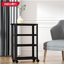 得力 塑料四层工具车 (黑) 56*26*81cm  DL433004