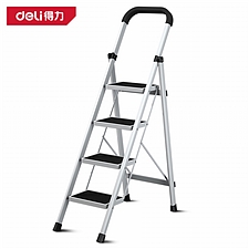 得力 四步钢踏板折叠梯 (银)  DL509004