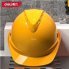 得力 PE安全帽旋钮式 (黄) 51-62cm  DL525011