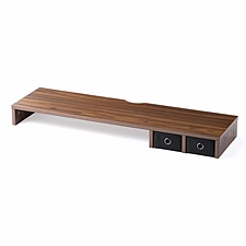 山业 加长加宽款显示器增高架 (深木色) 90*25cm 双收纳盒可移位  MR-C8M
