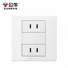 公牛 四孔二位二极分体 86型面板10A  G07Z222S