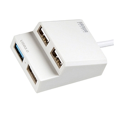 山业 4口高速USB3.0+2.0集线器 (白色)  USB-3H413W