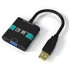 创乘 USB转VGA转换器 (黑色) USB3.0公转VGA母  CT0
