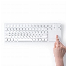 山业 蓝牙充电键盘 带触控板 (白色) 3设备切换  GSKBBT066W