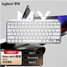 罗技 无线蓝牙键盘 办公超薄迷你键盘 (科技灰) 高端办公智能背光  MX Keys Mini商用版