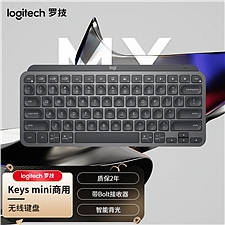 罗技 无线蓝牙键盘 办公超薄迷你键盘 (石墨黑)  MX Keys Mini商用版