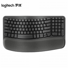 罗技 (Logitech)无线蓝牙键盘 (黑色) 人体工学键盘  Wave Keys 商用版
