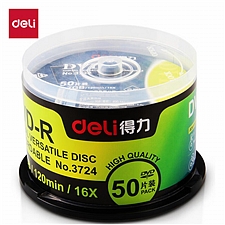 得力 DVD-R刻录盘 (雾银) 50片/筒  3724