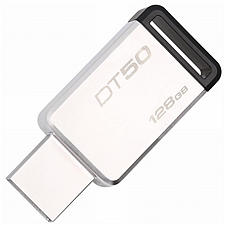 金士顿 USB3.1金属U盘 (黑色) 128GB  DT50