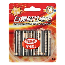 白象 5号碱性电池(简装) 5号 5节/组  LR6 AA/1.5V