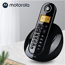 摩托罗拉 (Motorola)数字无绳电话机 单机 (黑色)  