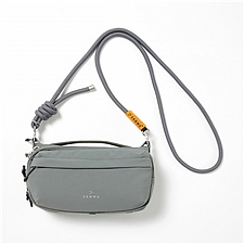 山业 数码收纳包 斜挎手机包 (灰色) 横款 尼龙面料M-size  BAG-OPC5GY