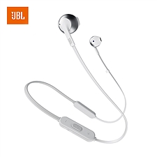 JBL 半入耳式无线蓝牙耳机 (淡银色)  T205BT