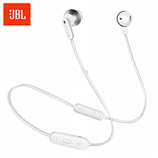 JBL 无线蓝牙耳机 半入耳式运动耳麦 (白) 5.0高效传输 Type-C极速充电  T215BT