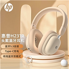 惠普 (HP)头戴式蓝牙耳机 真无线耳机 (奶茶色)  H2