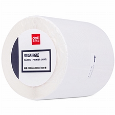 得力 铜版标签纸 (白) 100*80mm-500枚/卷  11913