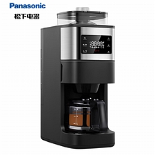 松下 全自动美式咖啡机 研磨一体 (黑色) 豆粉两用 自动清洁 智能保温  NC-A701