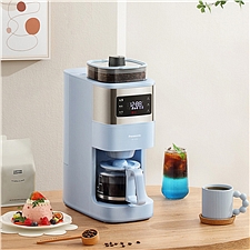 松下 全自动美式咖啡机 研磨一体 (蓝色) 冷萃冰咖啡 自动清洁 智能控温  豆粉两用  NC-A702