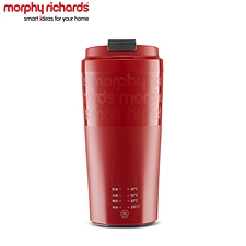 摩飞 (Morphyrichards)奶泡烧水杯 (英伦红) 搅拌加热便携式烧水壶 300ml  MR6062