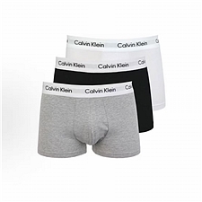 Calvin Klein 低腰平角内裤 男款3条装 (黑/白/灰) XL  U2662G998