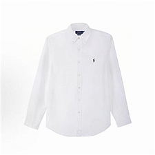 拉夫劳伦 Polo Ralph Lauren牛津布长袖衬衫 (白色) XL  710736557002