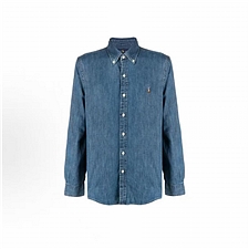 拉夫劳伦 Polo Ralph Lauren牛仔长袖衬衫 (蓝色) S  710548539001