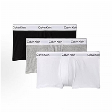 Calvin Klein 低腰平角内裤 男款3条装 (黑色+白色+灰色) XL  LV00NB4389-MP1