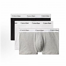 Calvin Klein 中腰平角内裤 男款3条装 (黑色+白色+灰色) S  LV00NB4286-MP1