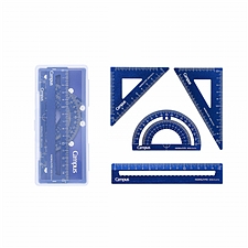 国誉 Campus铝合金套尺(直尺+三角尺+量角器) (蓝色)  WSG-CLA1B