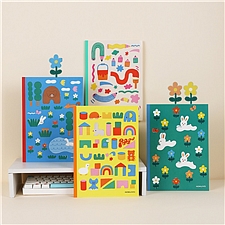 国誉 Illustrator无线装订本(my little friends) (4色混装) A5/40页 8mm横线  WCN-DNA54-J156